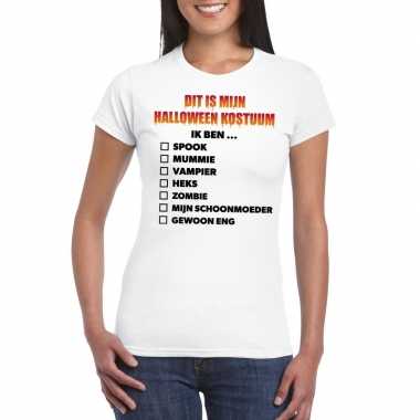 Halloween halloween kostuum lijstje t shirt wit dames