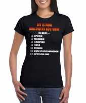 Halloween halloween kostuum lijstje t-shirt zwart dames